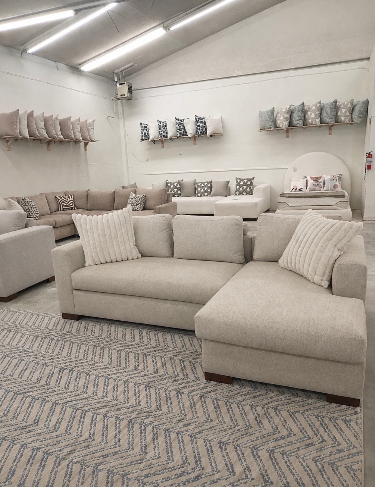 Mini Huntington Sectional sofa in a Sofa USA showroom